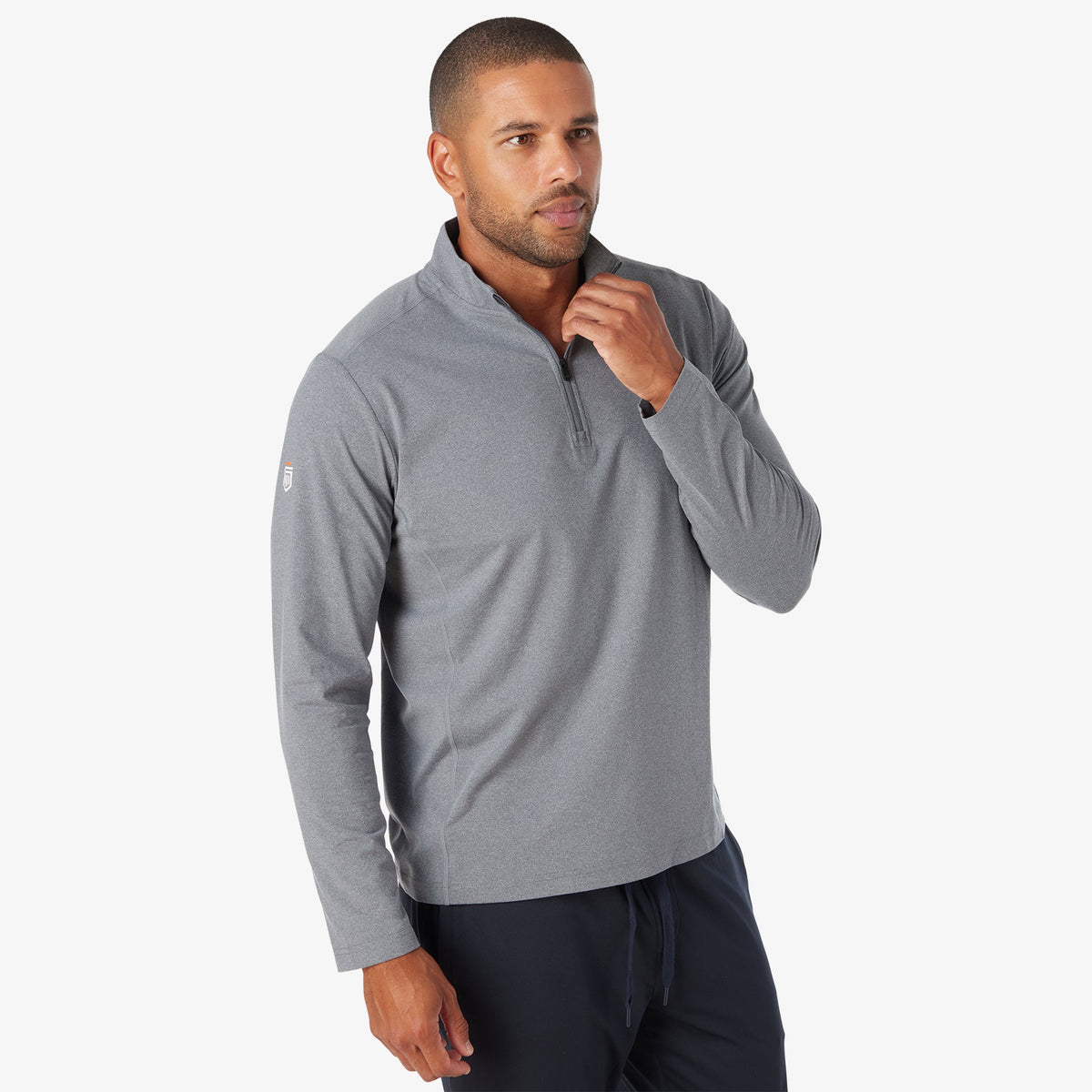 Greatness Wins Men's Core Tech Quarter Zip | Navy Heather