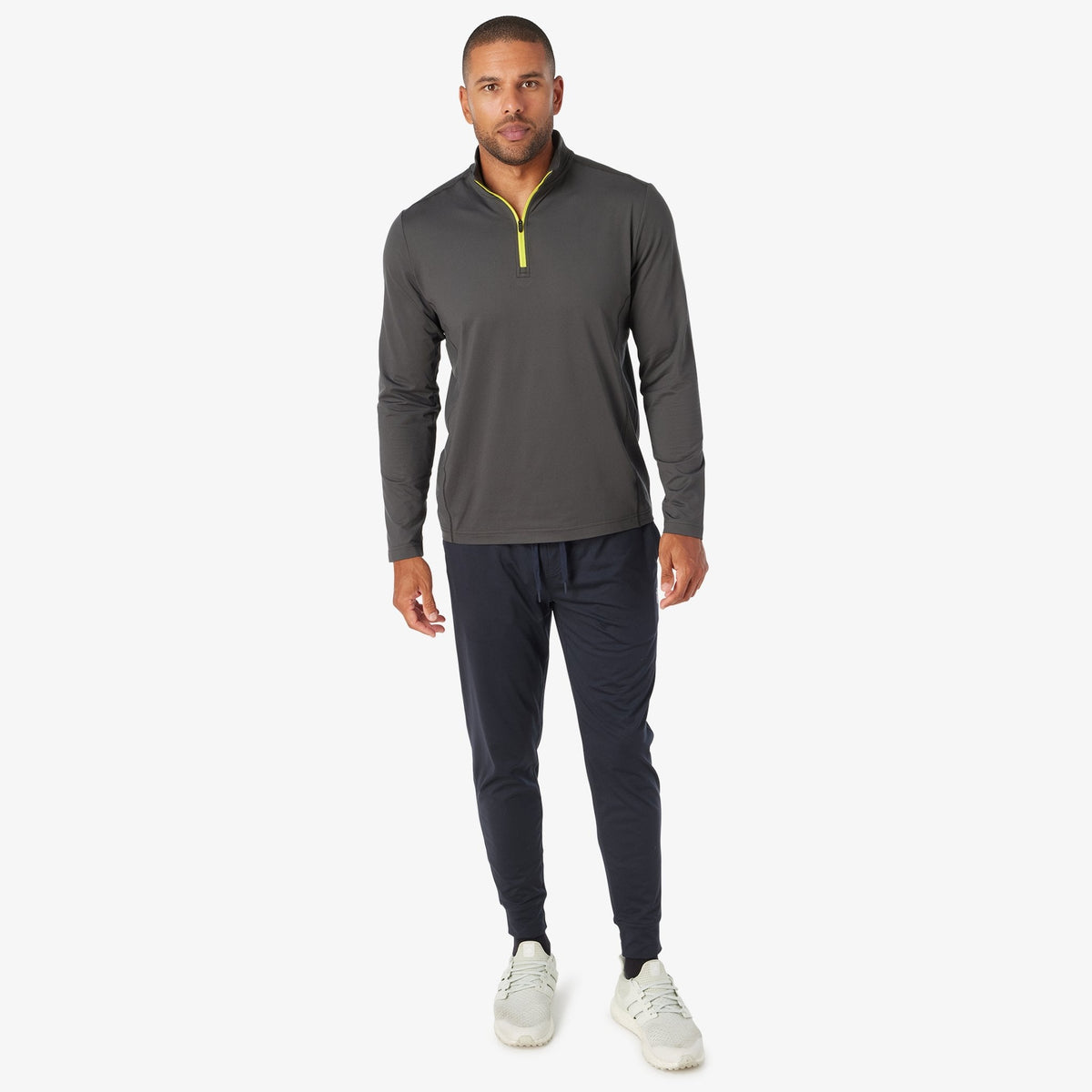 Greatness Wins Men's Core Tech Quarter Zip | Charcoal