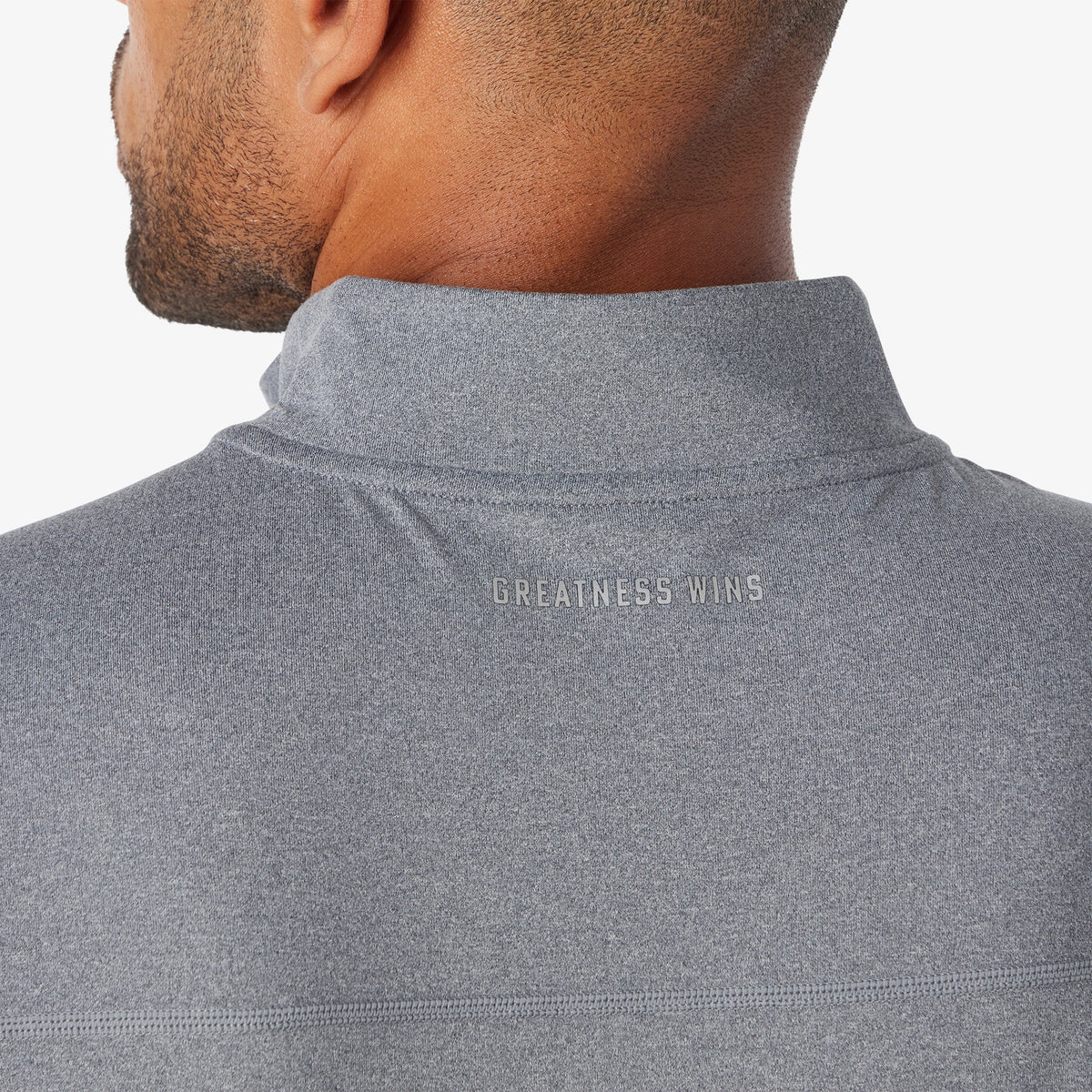 Greatness Wins Men's Core Tech Quarter Zip | Navy Heather
