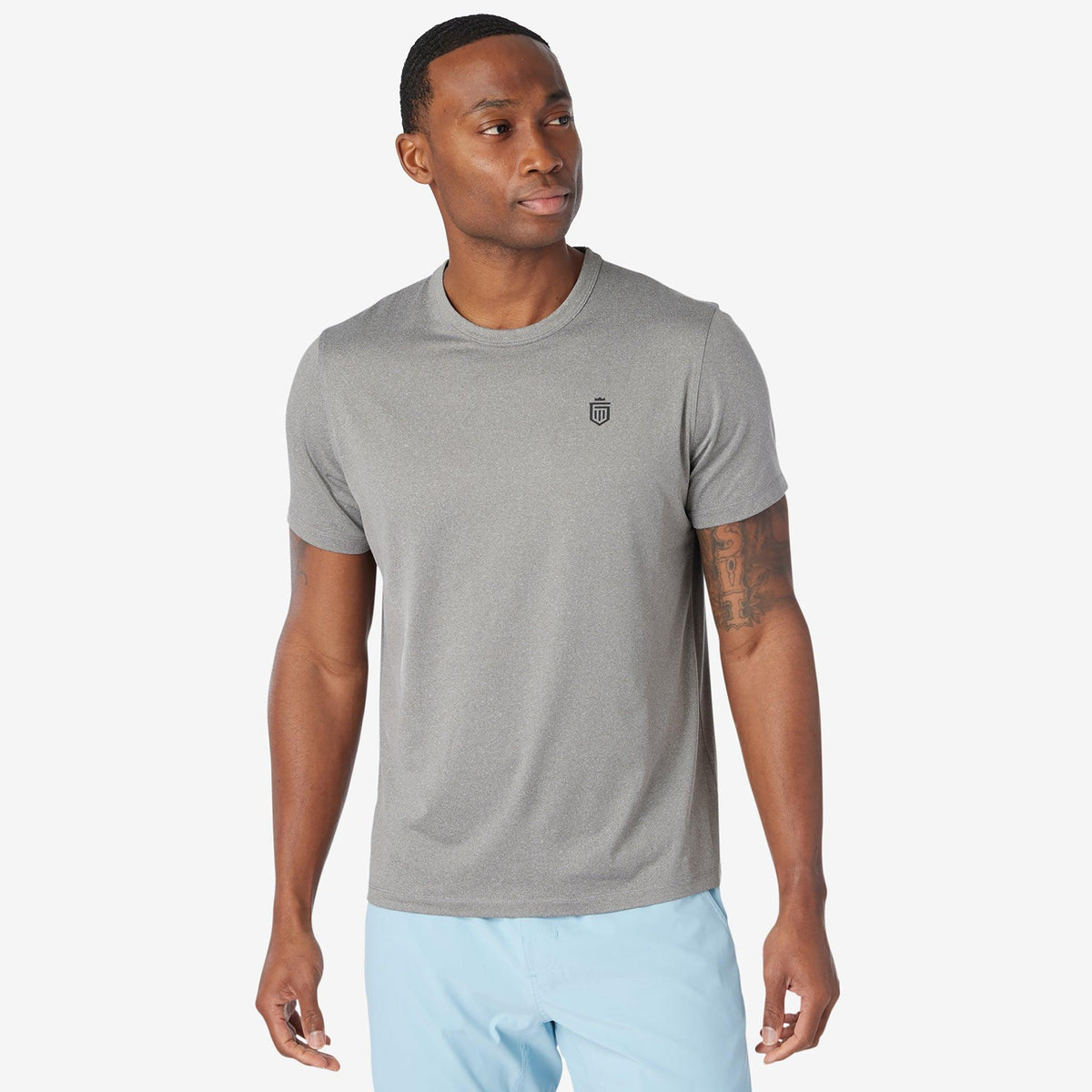 Greatness Wins Men's Core Tech Tee | Athletic Gray Heather