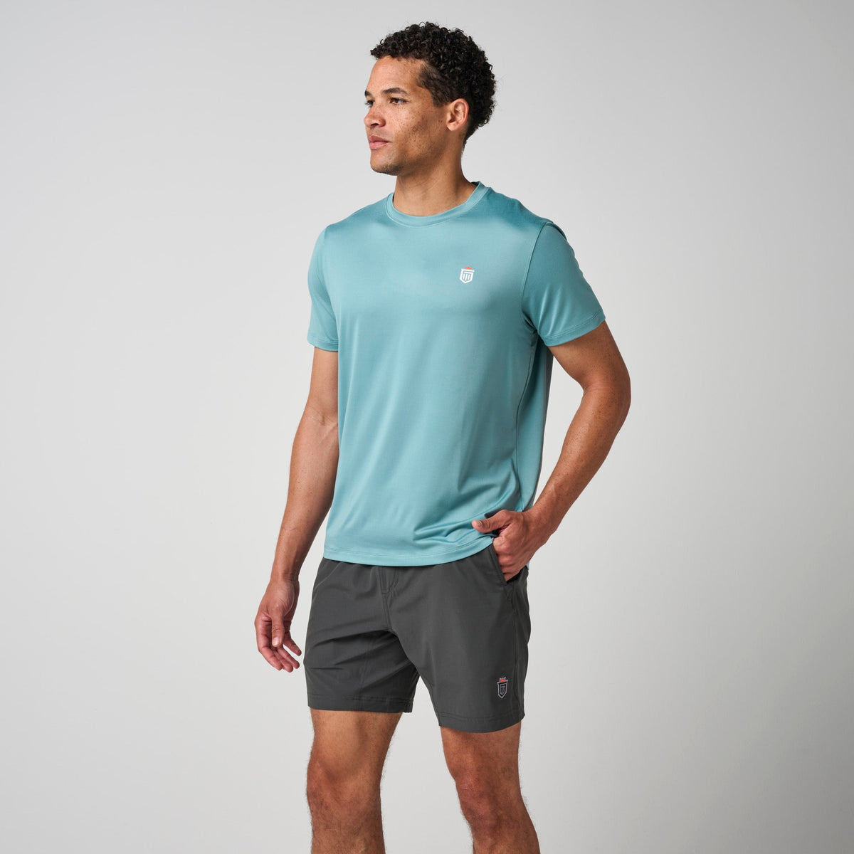 Greatness Wins Men's Core Tech Tee | Sea Spray