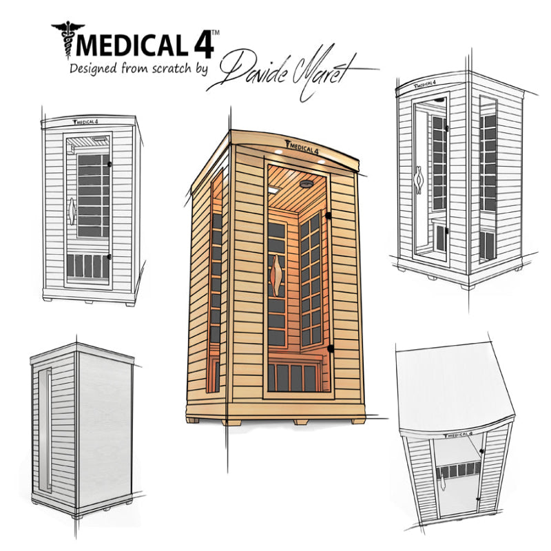 Medical Saunas – Medical 4 Two-Person Full Spectrum Infrared Sauna, Hemlock Wood, 6 Heaters, 1700 W