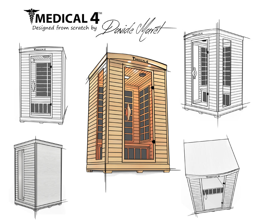 Medical Saunas – Medical 4 Two-Person Full Spectrum Infrared Sauna, Hemlock Wood, 6 Heaters, 1700 W