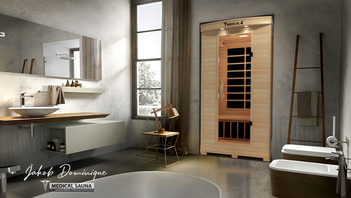 Medical Saunas – Medical 4 Two-Person Full Spectrum Infrared Sauna, Hemlock Wood, 6 Heaters, 1700 W