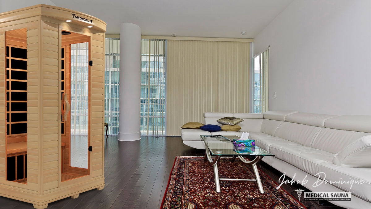 Medical Saunas – Medical 4 Two-Person Full Spectrum Infrared Sauna, Hemlock Wood, 6 Heaters, 1700 W