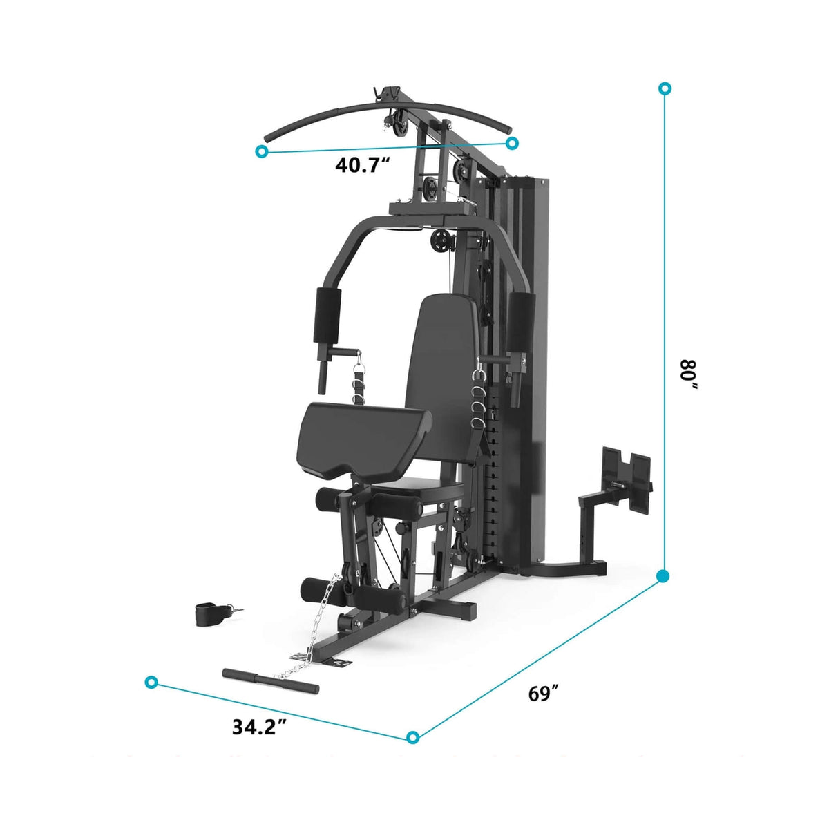 Heavy-Duty All-In-One 150LBS Home Gym Workout Station For Full Body Strength Training (SAK12959)