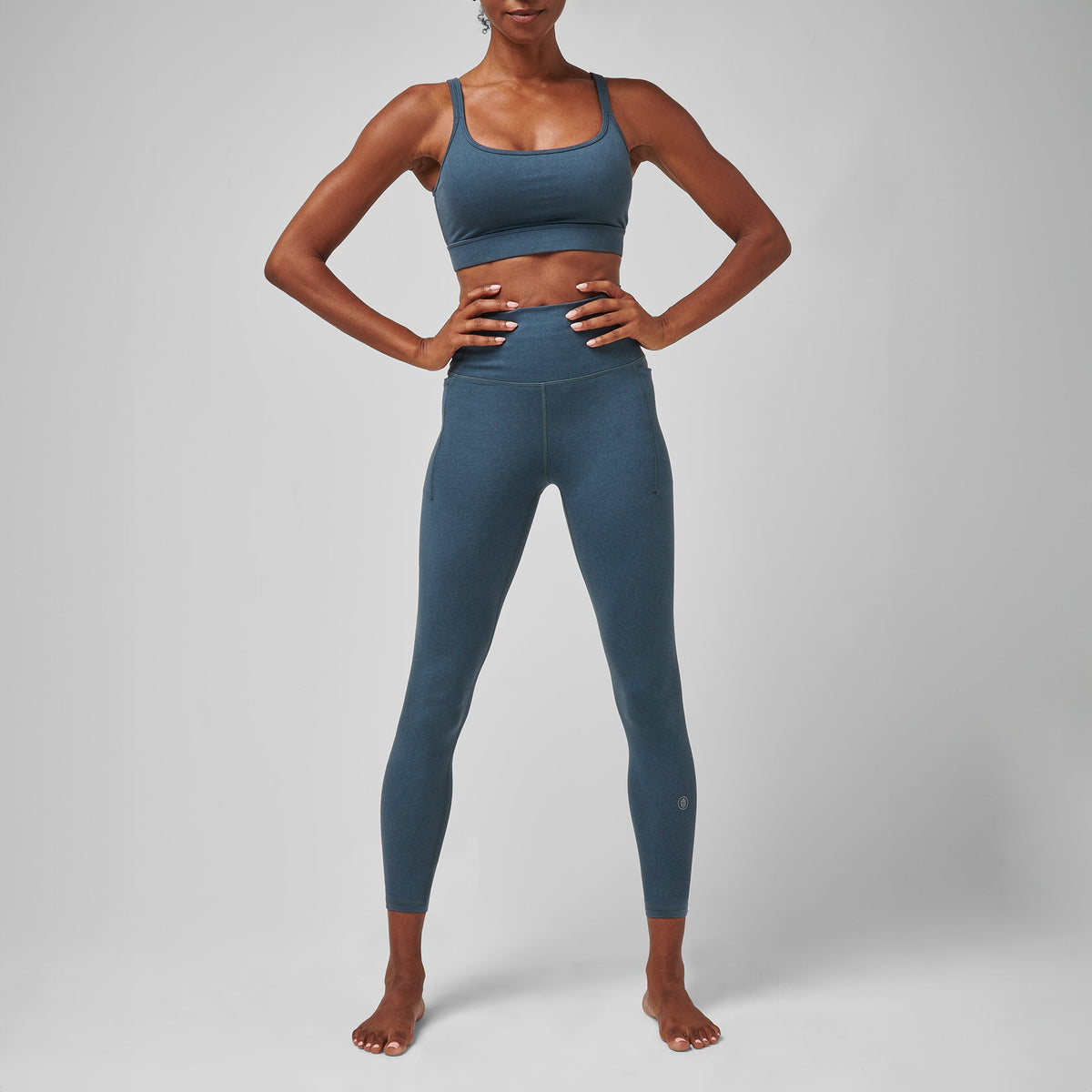 Greatness Wins Women's High Waist Essential Legging | Dark Sky