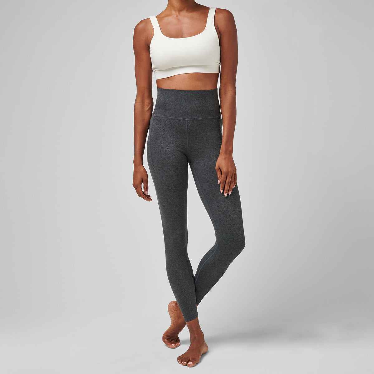 Greatness Wins Women's High Waist Essential Legging | Charcoal Heather