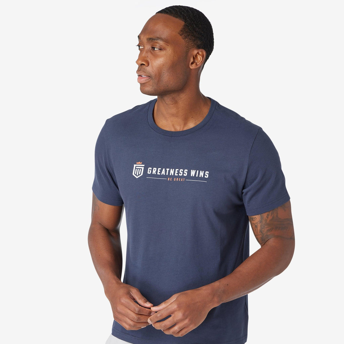 Greatness Wins Men's Logo Graphic Tee | Navy