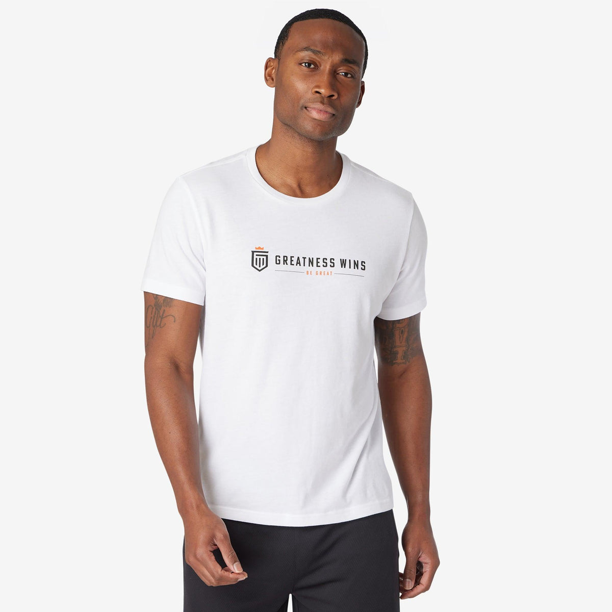 Greatness Wins Men's Logo Graphic Tee | White