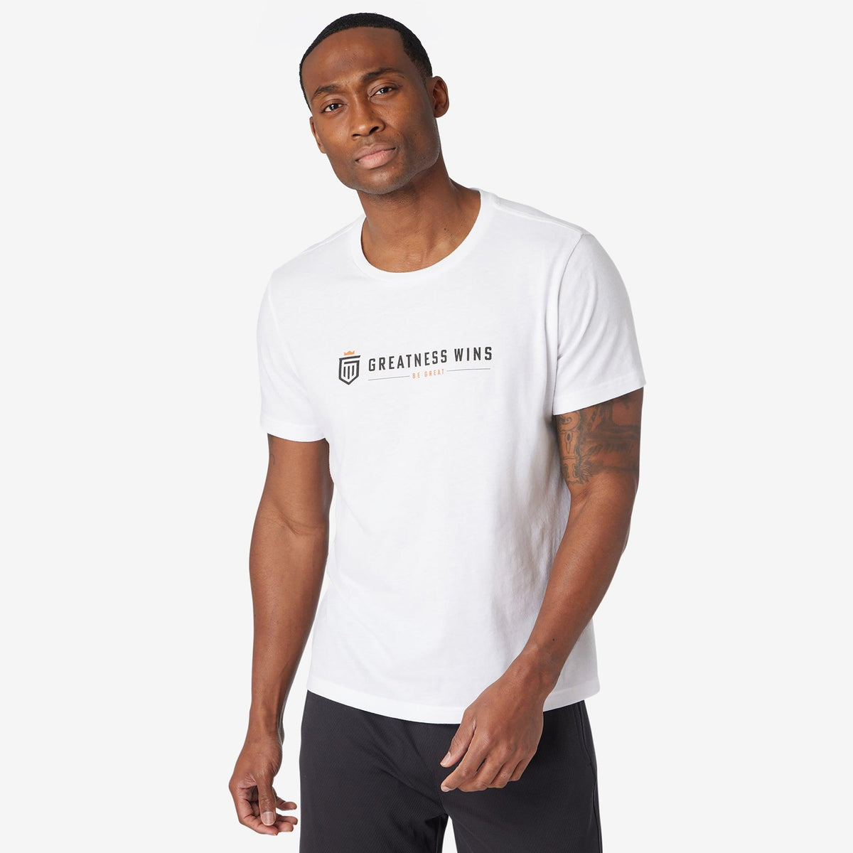 Greatness Wins Men's Logo Graphic Tee | White