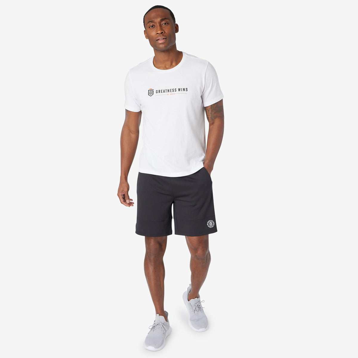 Greatness Wins Men's Logo Graphic Tee | White