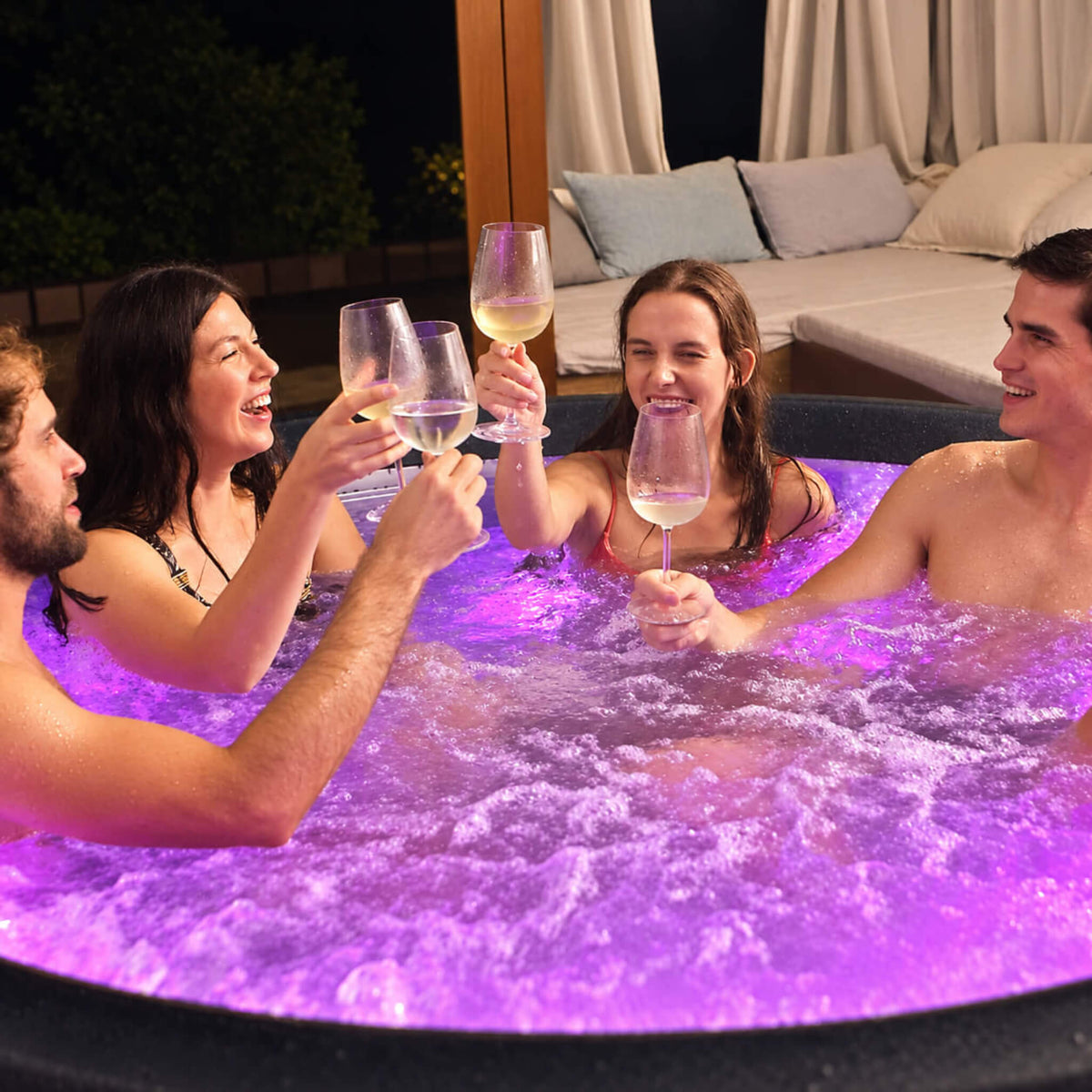 MSpa Aurora Urban Series Six-Person Inflatable Round Hot Tub With Hydro Massage [U-AU061] (SAK19375)