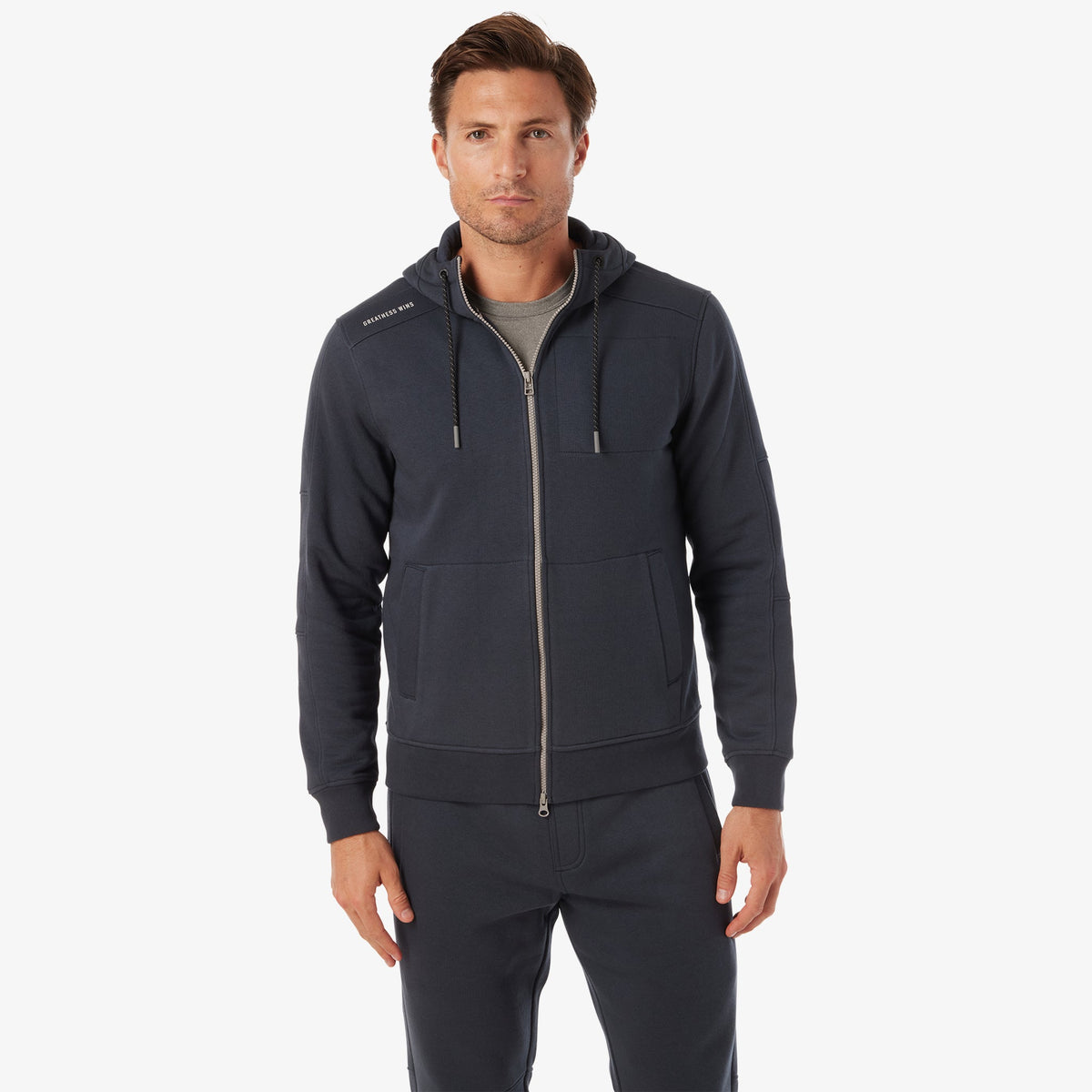 Greatness Wins Men's Performance Sweat Hoodie | Navy