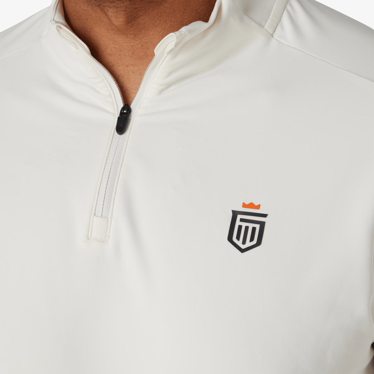 Greatness Wins Men's Performance Training Quarter Zip | White