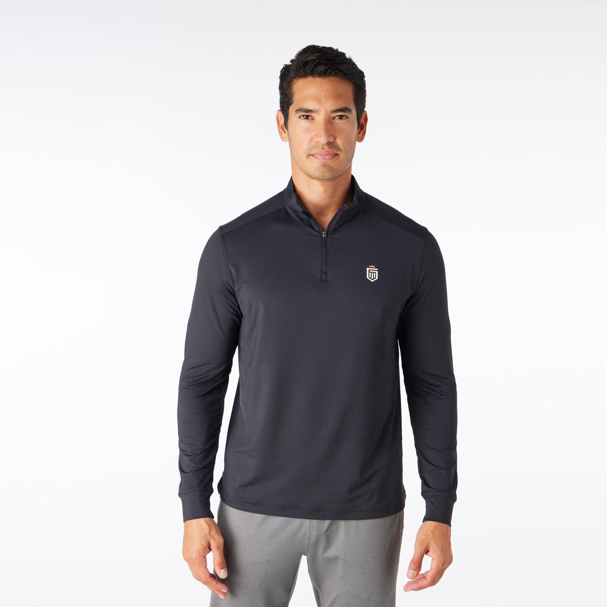 Greatness Wins Men's Performance Training Quarter Zip | Black