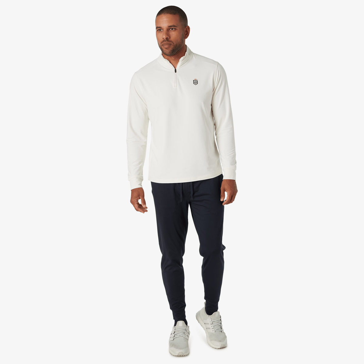 Greatness Wins Men's Performance Training Quarter Zip | White