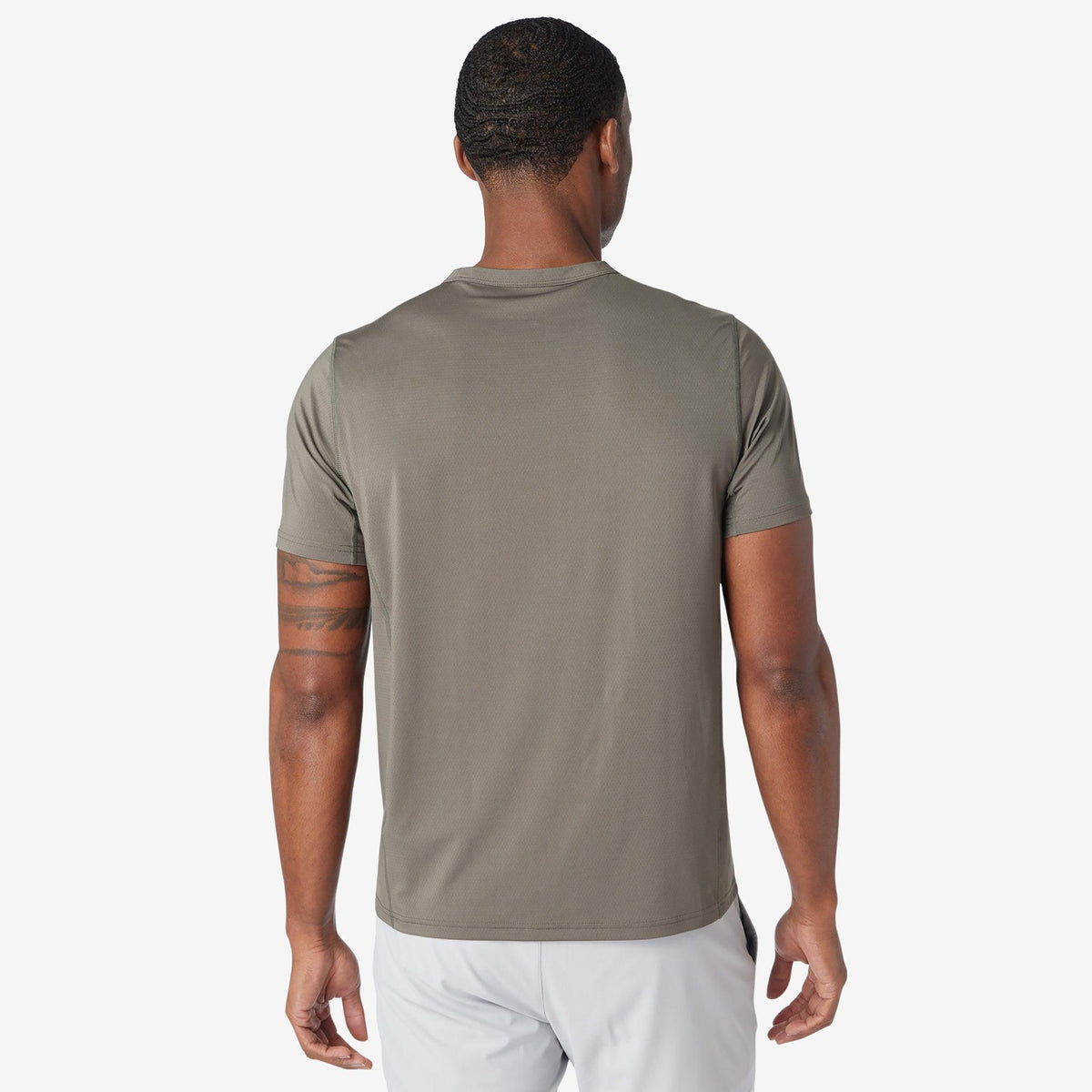 Greatness Wins Men's Performance Training Tee | Olive Gray