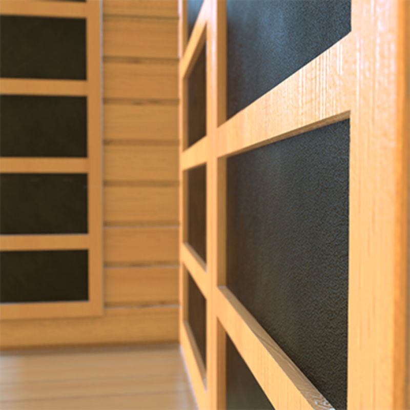 Medical Saunas – Medical 5 Three-Person Home Infrared Sauna, Hemlock Wood, 9 Heaters, 2200 W