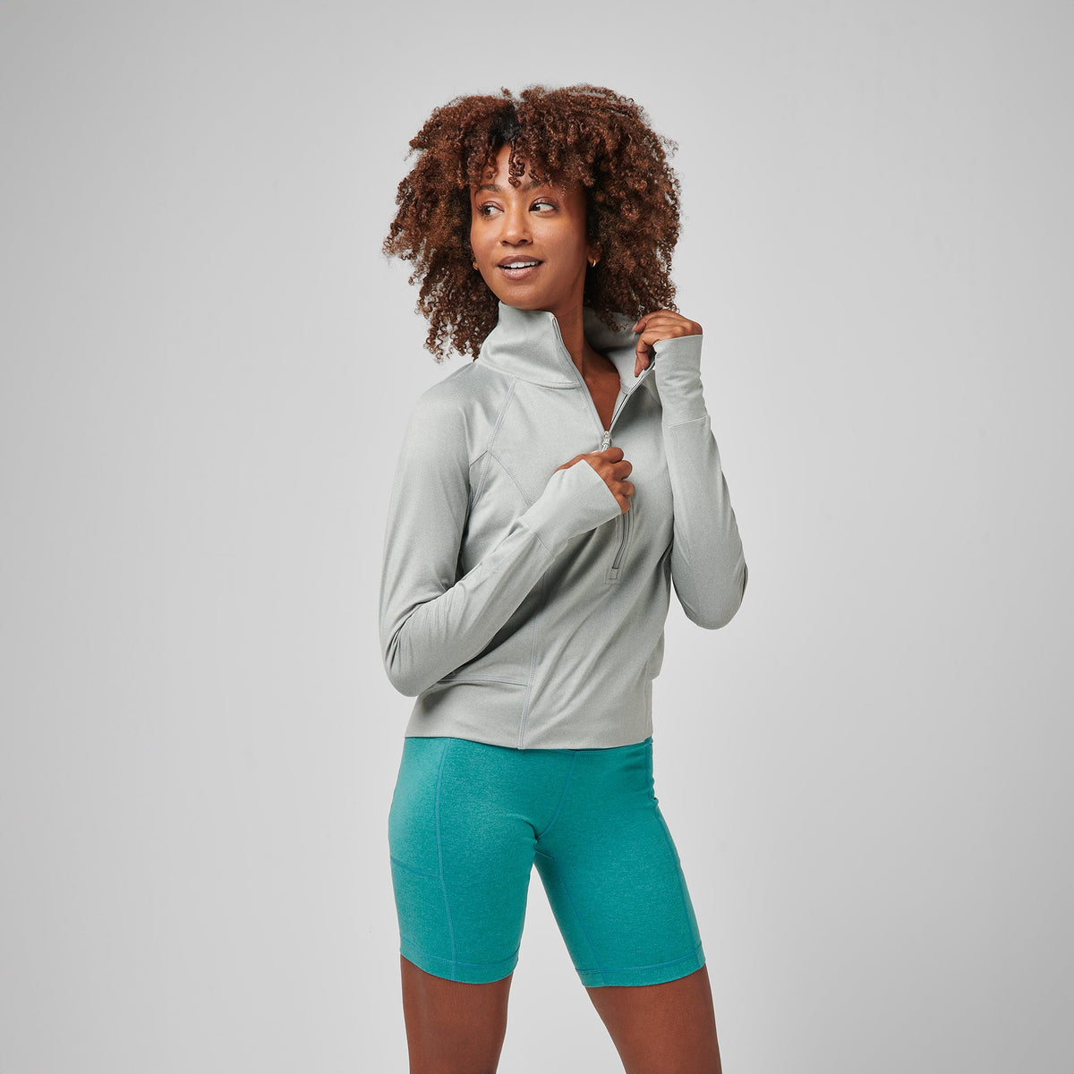 Greatness Wins Women's Slender Cozy Half Zip | Athletic Gray Heather