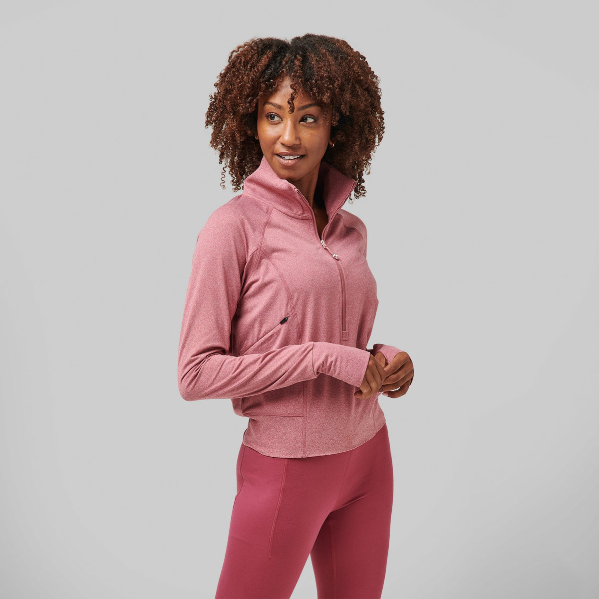 Greatness Wins Women's Slender Cozy Half Zip | Plum Heather