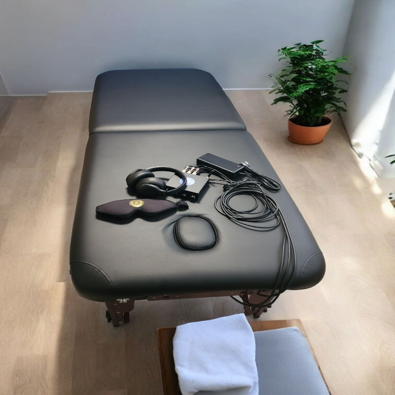 Vibroacoustic Therapy Massage Table - 750lb Capacity, Bluetooth, Portable, 8 Transducers