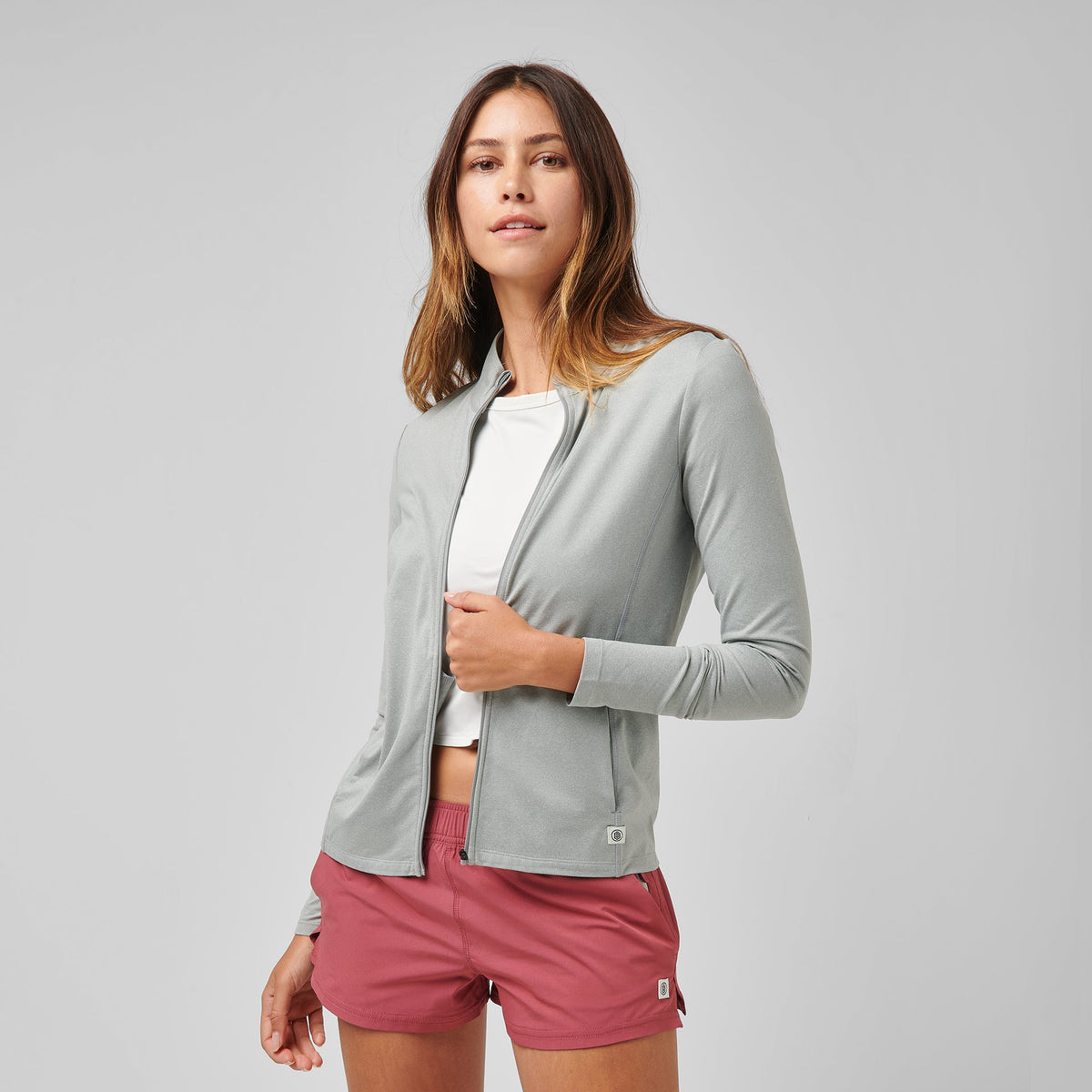 Greatness Wins Women's Core Tech Full Zip | Athletic Gray Heather